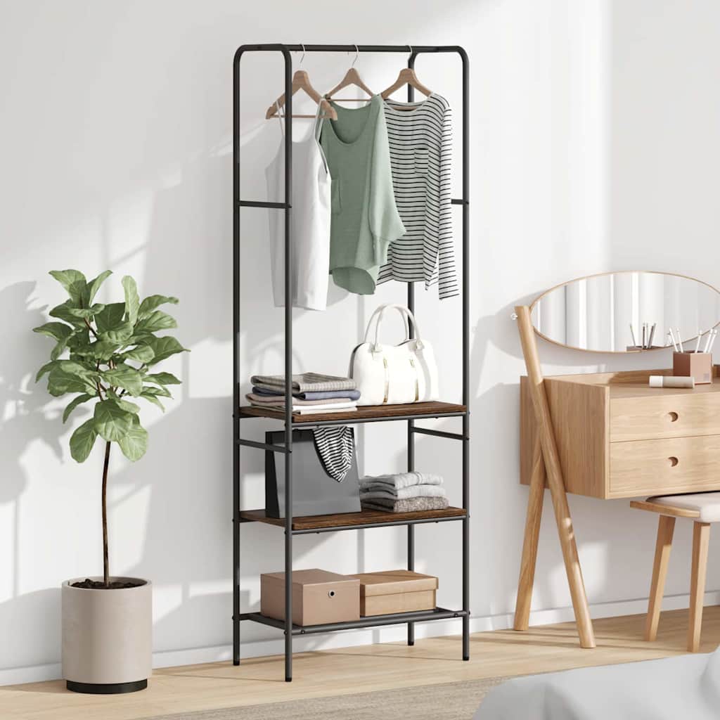 vidaXL Clothes Rack Smoked Oak 60 x 30 x 171 cm Engineered Wood