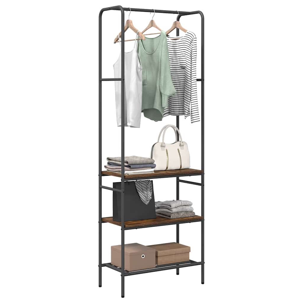 vidaXL Clothes Rack Smoked Oak 60 x 30 x 171 cm Engineered Wood