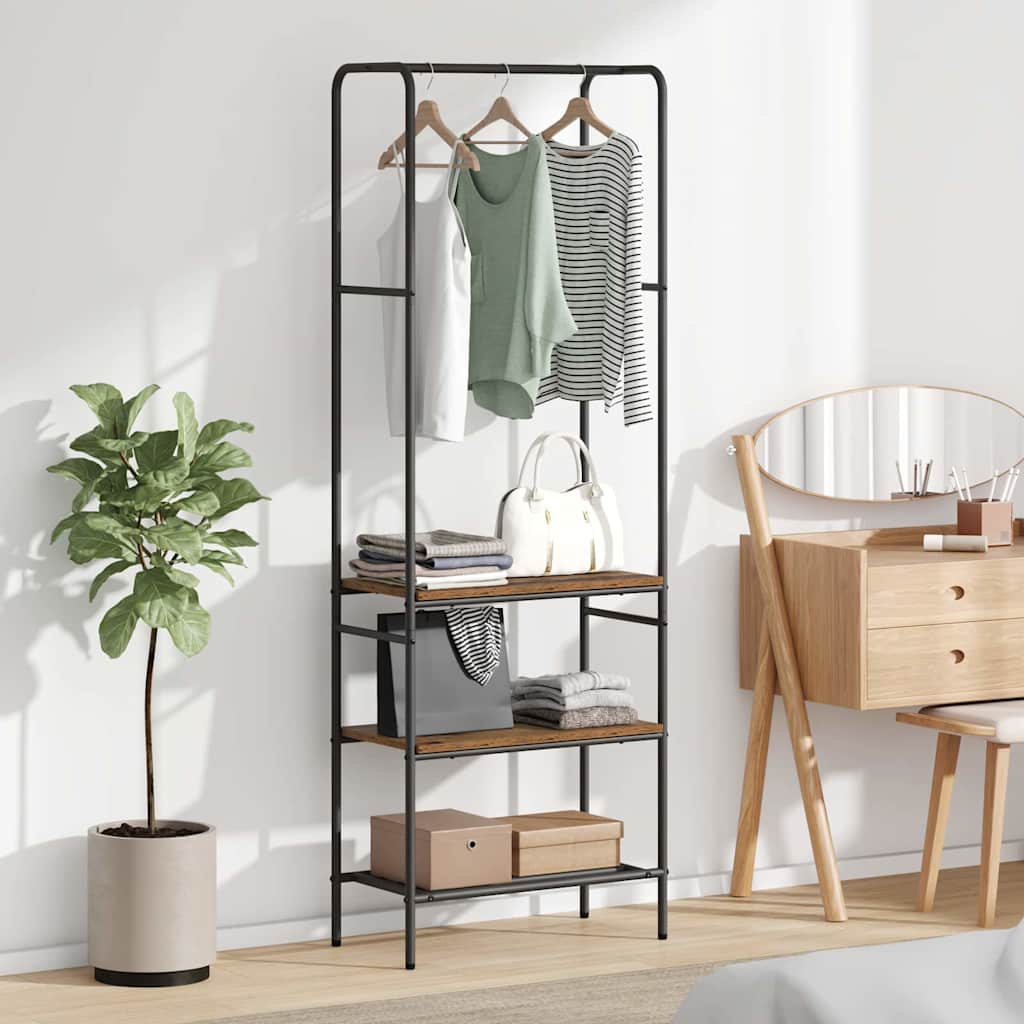 vidaXL Clothes Rack Old wood 60 x 30 x 171 cm Engineered Wood