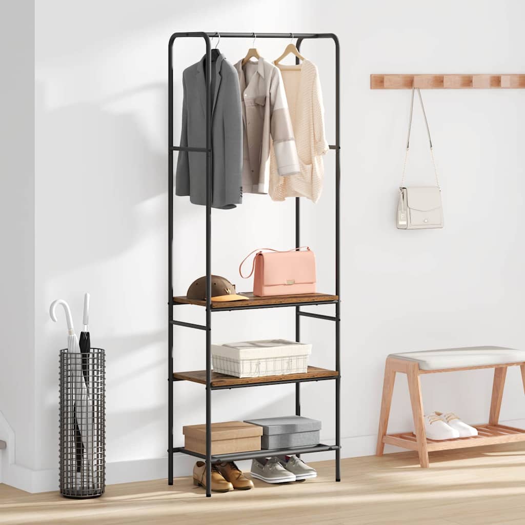 vidaXL Clothes Rack Old wood 60 x 30 x 171 cm Engineered Wood