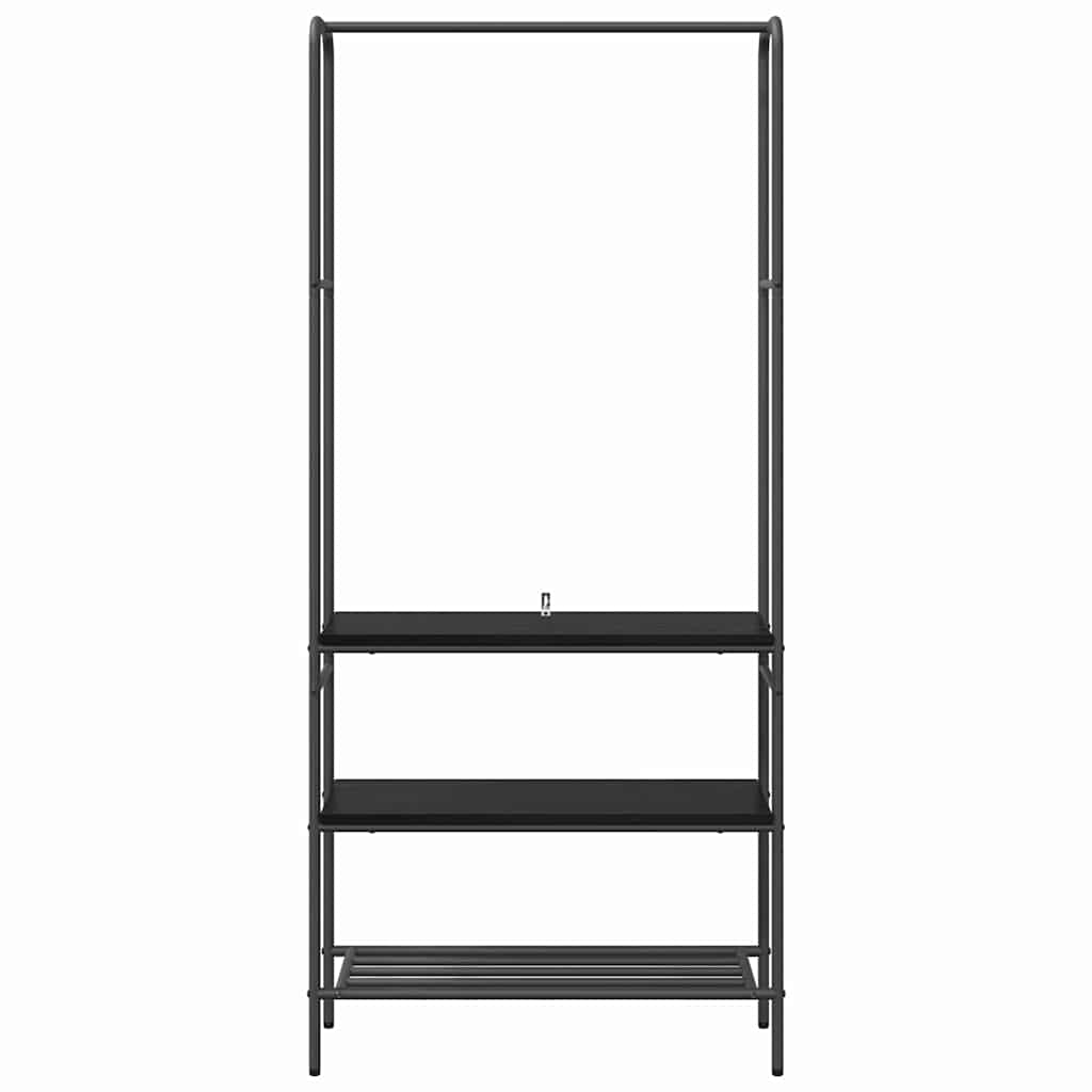 vidaXL Clothes Rack Black Oak 77 x 30 x 171 cm Engineered Wood