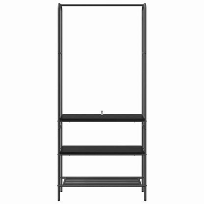 vidaXL Clothes Rack Black Oak 77 x 30 x 171 cm Engineered Wood
