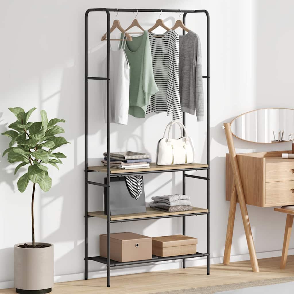 vidaXL Clothes Rack Sonoma Oak 77 x 30 x 171 cm Engineered Wood