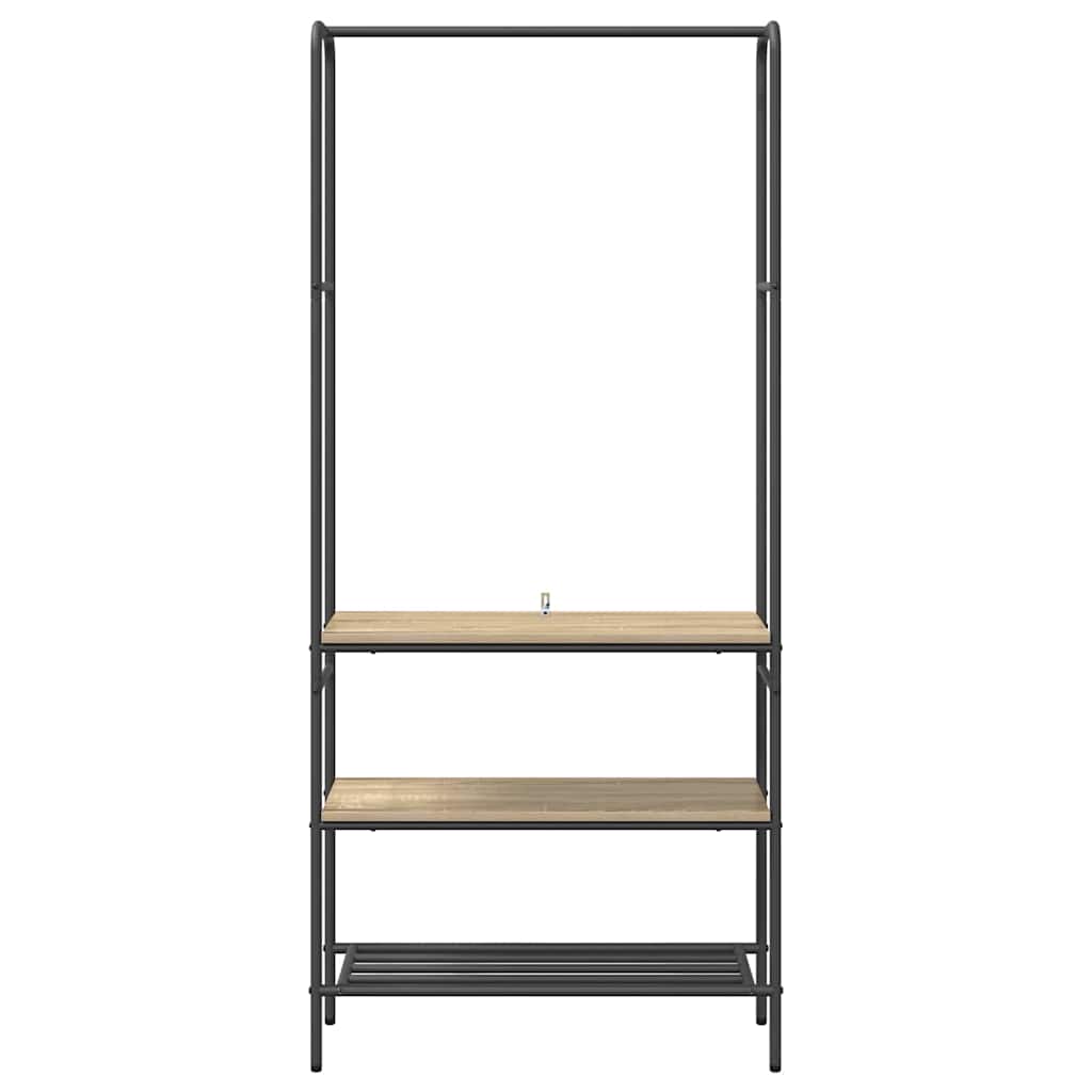 vidaXL Clothes Rack Sonoma Oak 77 x 30 x 171 cm Engineered Wood