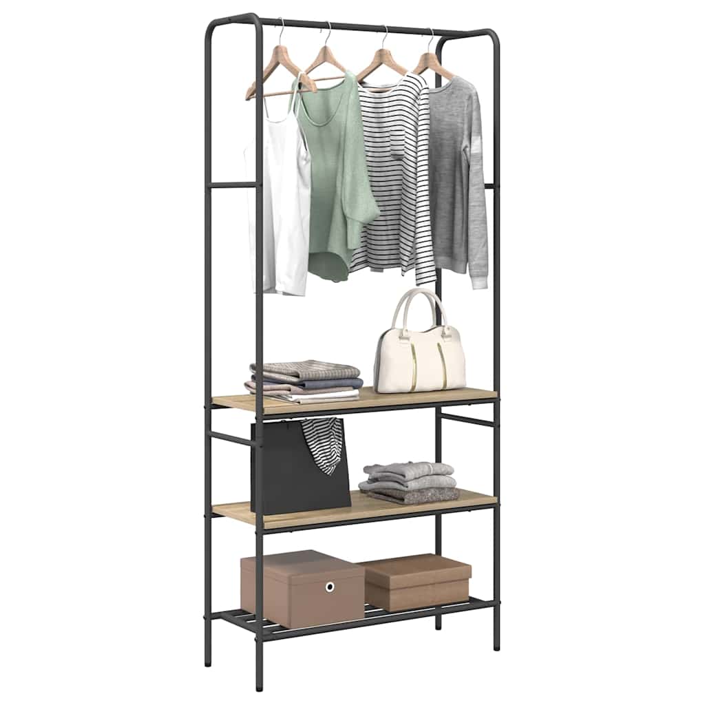 vidaXL Clothes Rack Sonoma Oak 77 x 30 x 171 cm Engineered Wood