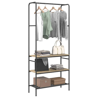 vidaXL Clothes Rack Sonoma Oak 77 x 30 x 171 cm Engineered Wood