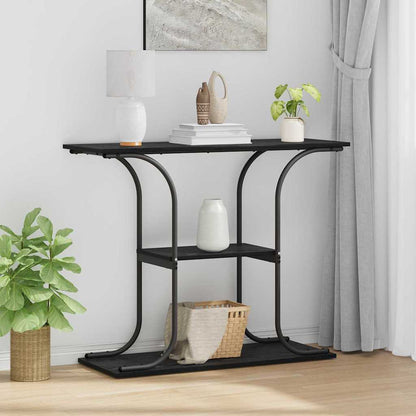 vidaXL Console Table Black Oak 101 x 35 x 80.5 cm Engineered Wood