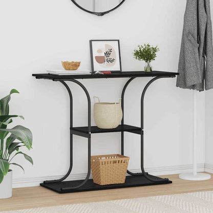vidaXL Console Table Black Oak 101 x 35 x 80.5 cm Engineered Wood