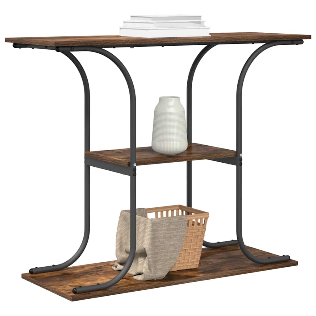 vidaXL Console Table Smoked Oak 101 x 35 x 80.5 cm Engineered Wood