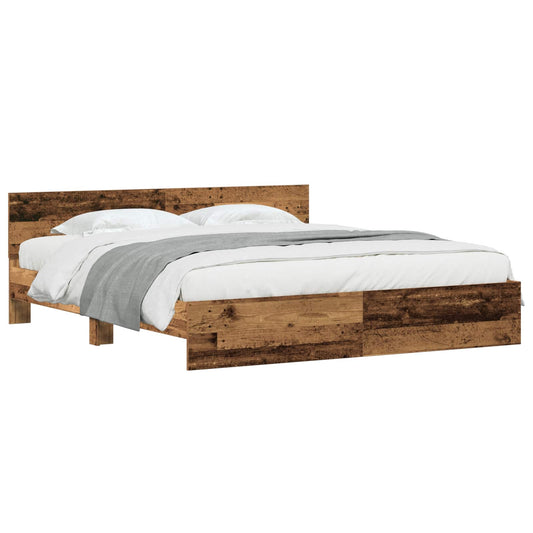 vidaXL Bed Frame Old Wood 203 x 185 x 70 cm Engineered Wood
