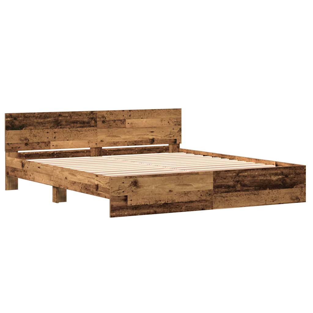 vidaXL Bed Frame Old Wood 203 x 185 x 70 cm Engineered Wood