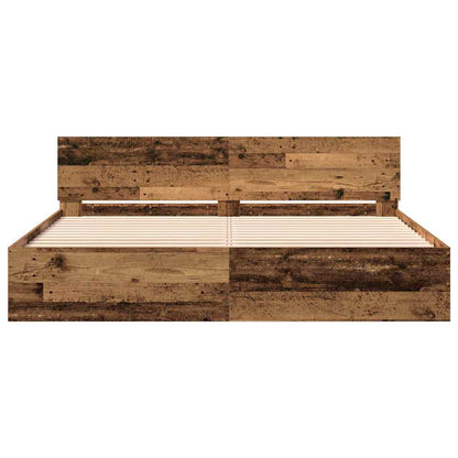 vidaXL Bed Frame Old Wood 203 x 185 x 70 cm Engineered Wood