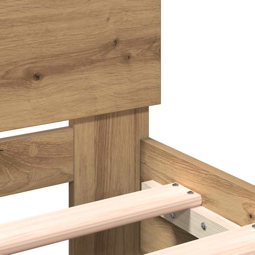 vidaXL Bed Frame Artisan Oak 203 x 185 x 70 cm Engineered Wood