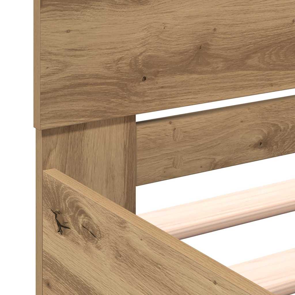 vidaXL Bed Frame Artisan Oak 203 x 185 x 70 cm Engineered Wood