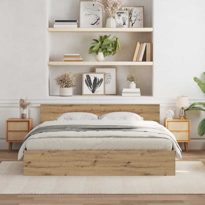 vidaXL Bed Frame Artisan Oak 203 x 185 x 70 cm Engineered Wood