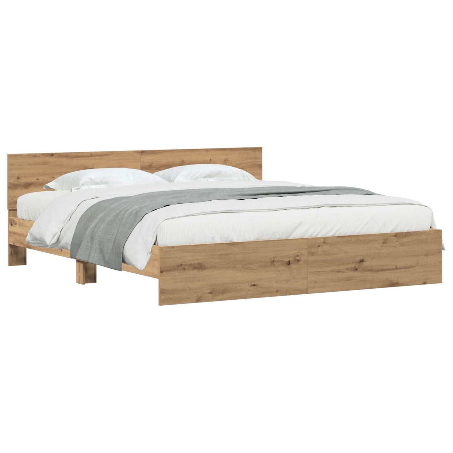vidaXL Bed Frame Artisan Oak 203 x 185 x 70 cm Engineered Wood