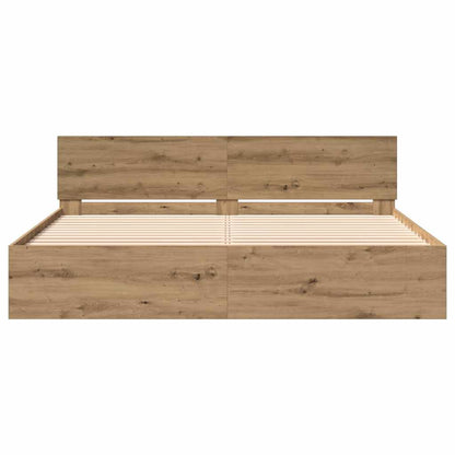 vidaXL Bed Frame Artisan Oak 203 x 185 x 70 cm Engineered Wood