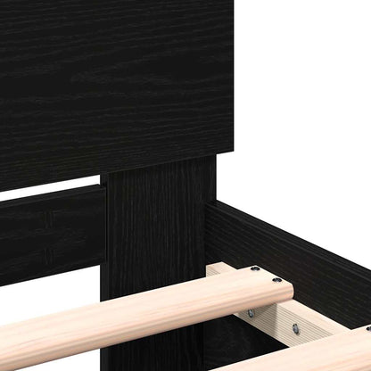 vidaXL Bed Frame Black Oak 203 x 185 x 70 cm Engineered Wood