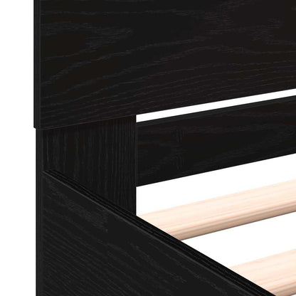 vidaXL Bed Frame Black Oak 203 x 185 x 70 cm Engineered Wood