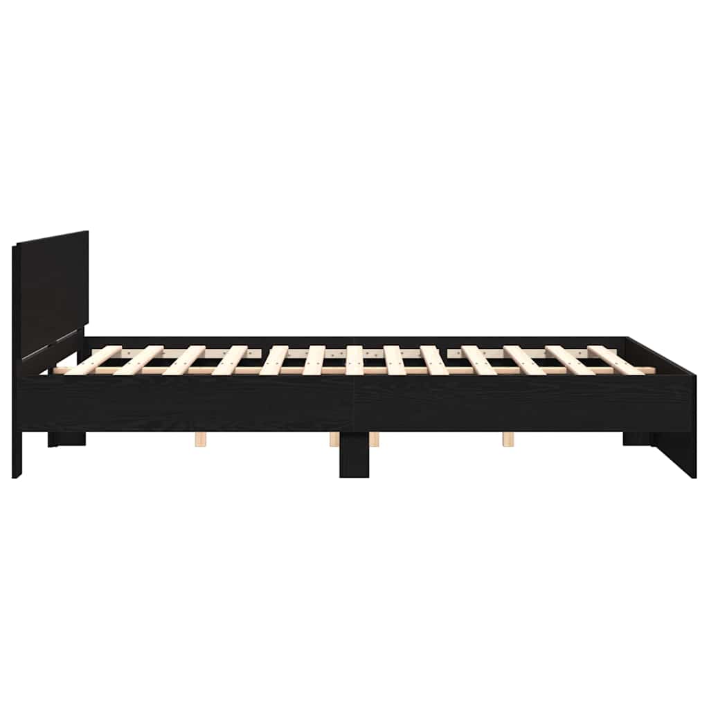 vidaXL Bed Frame Black Oak 203 x 185 x 70 cm Engineered Wood