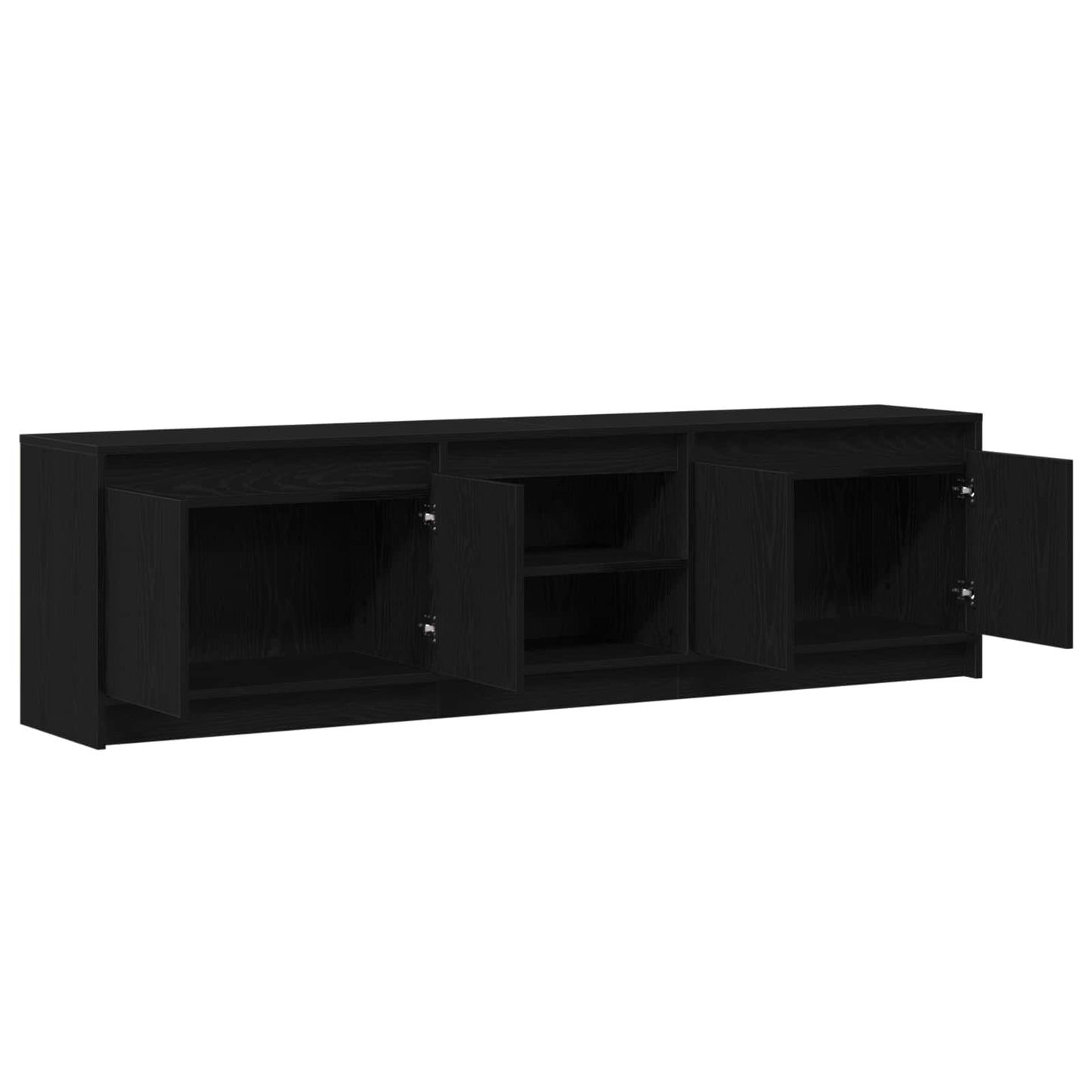 vidaXL TV Units 2 pcs Black 180 x 34 x 50 cm Engineered wood