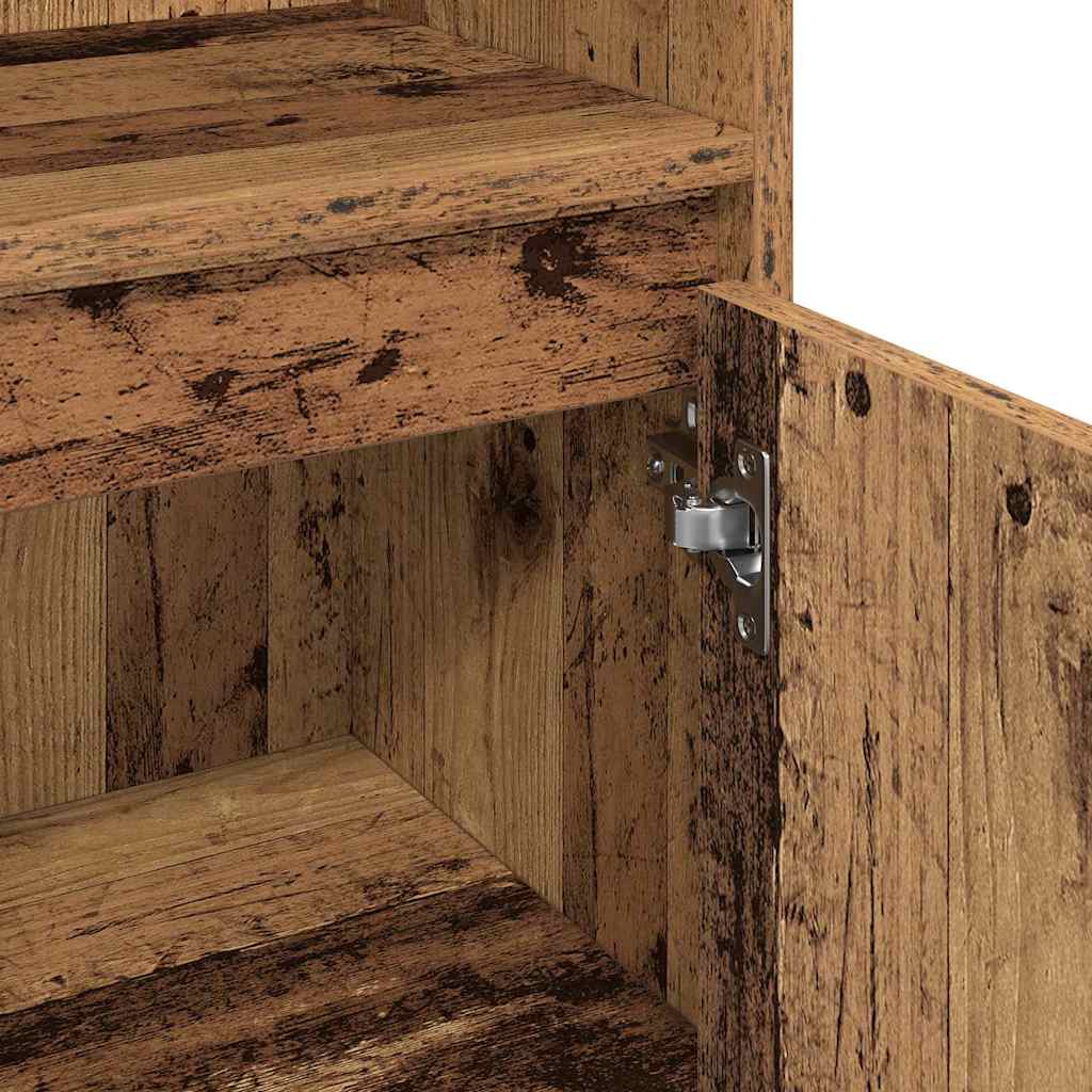 vidaXL Bathroom Furniture Set with Door 3 pcs Old Wood Engineered Wood