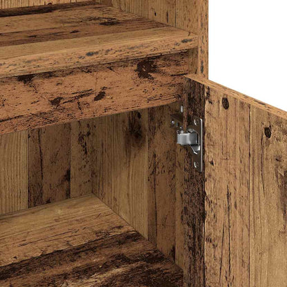 vidaXL Bathroom Furniture Set with Door 3 pcs Old Wood Engineered Wood