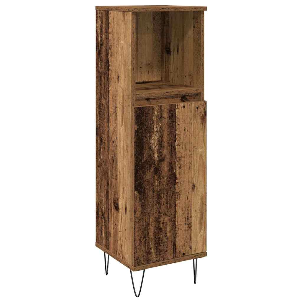 vidaXL Bathroom Furniture Set with Door 3 pcs Old Wood Engineered Wood