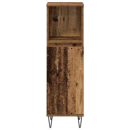 vidaXL Bathroom Furniture Set with Door 3 pcs Old Wood Engineered Wood