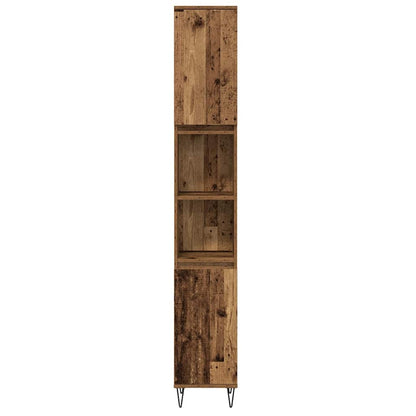 vidaXL Bathroom Furniture Set with Door 3 pcs Old Wood Engineered Wood
