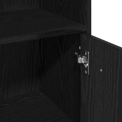 vidaXL Bathroom Furniture Set 3 pcs Black Oak Engineered Wood