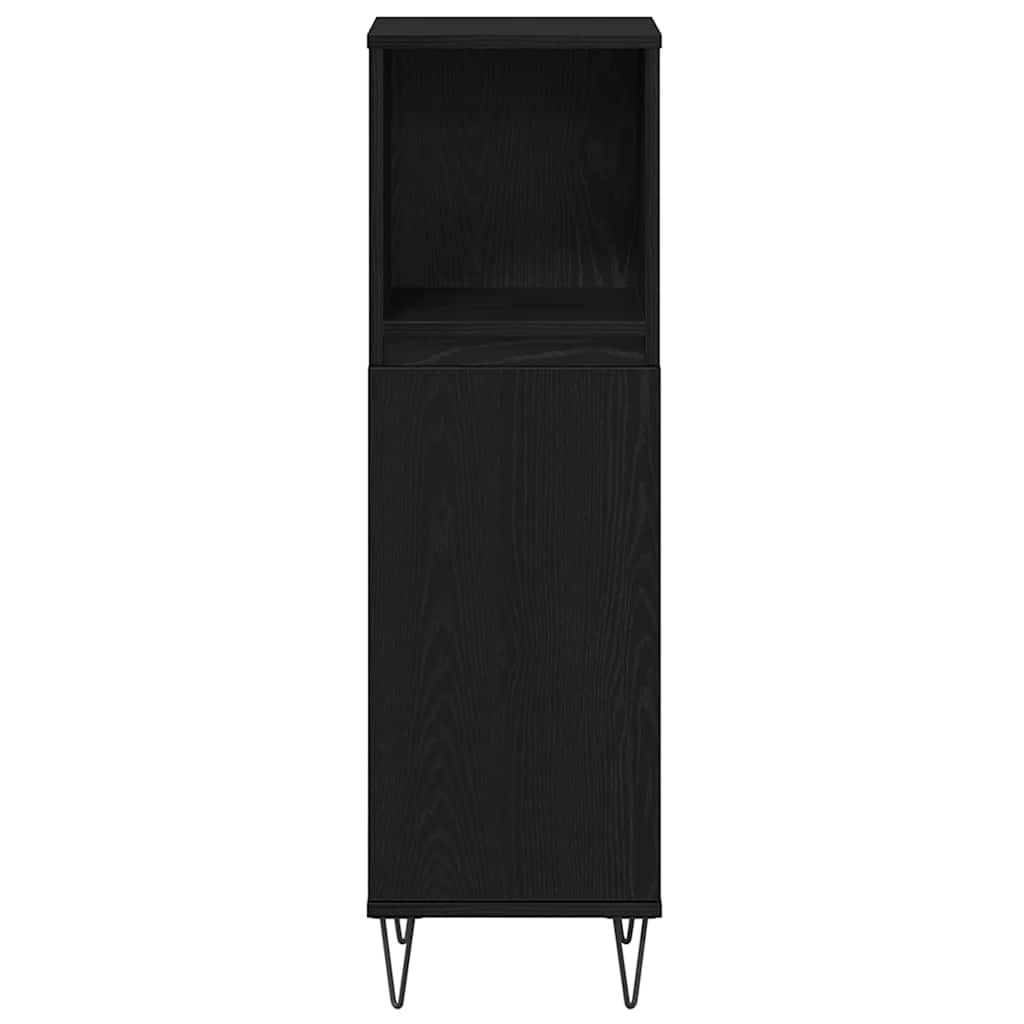 vidaXL Bathroom Furniture Set 3 pcs Black Oak Engineered Wood