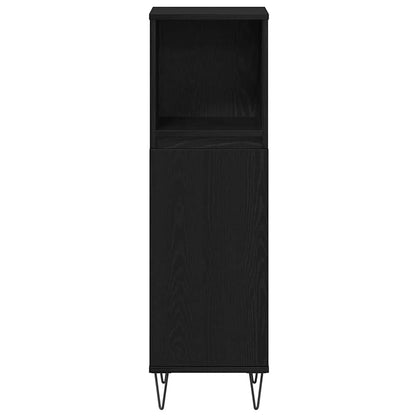 vidaXL Bathroom Furniture Set 3 pcs Black Oak Engineered Wood
