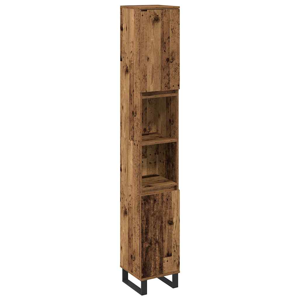 vidaXL Bathroom Furniture Set with Shelf 3 pcs Brown Engineered Wood