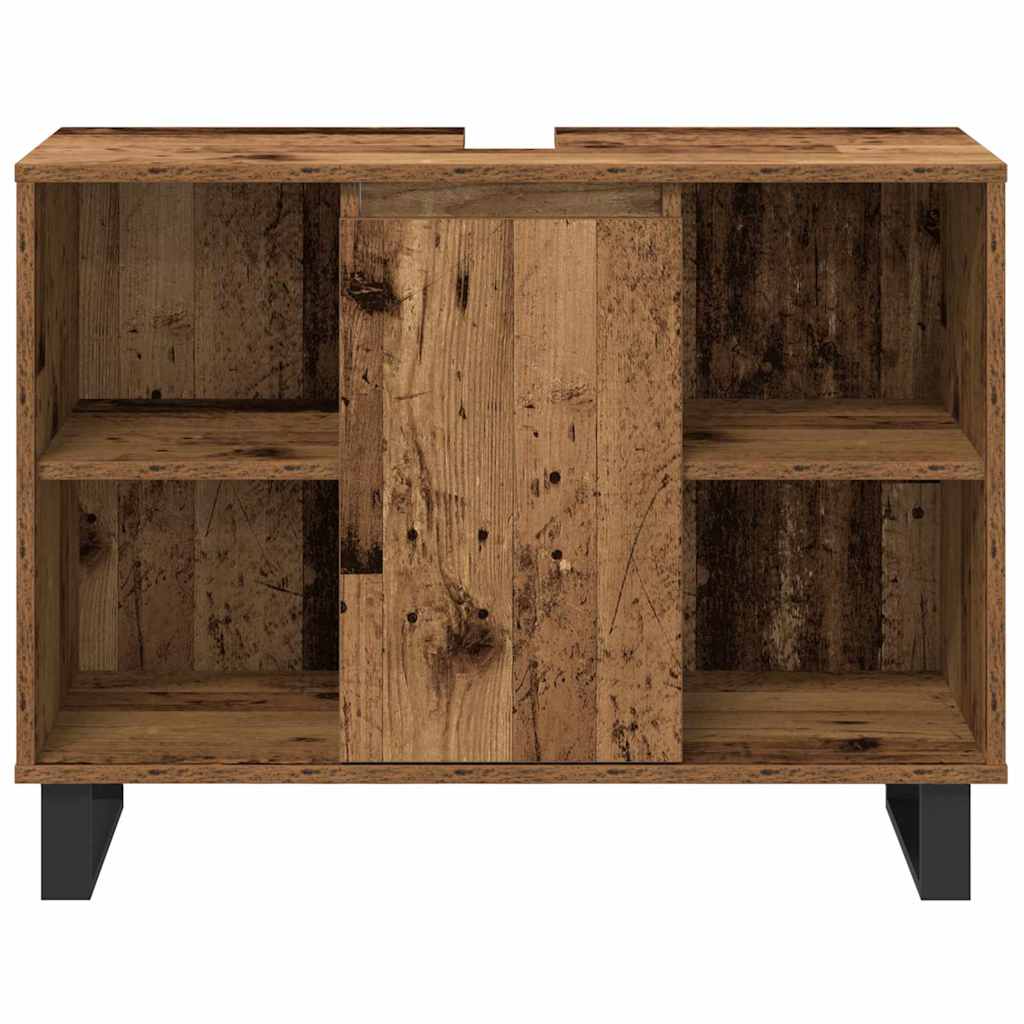 vidaXL Bathroom Furniture Set with Shelf 3 pcs Brown Engineered Wood