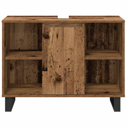 vidaXL Bathroom Furniture Set with Shelf 3 pcs Brown Engineered Wood