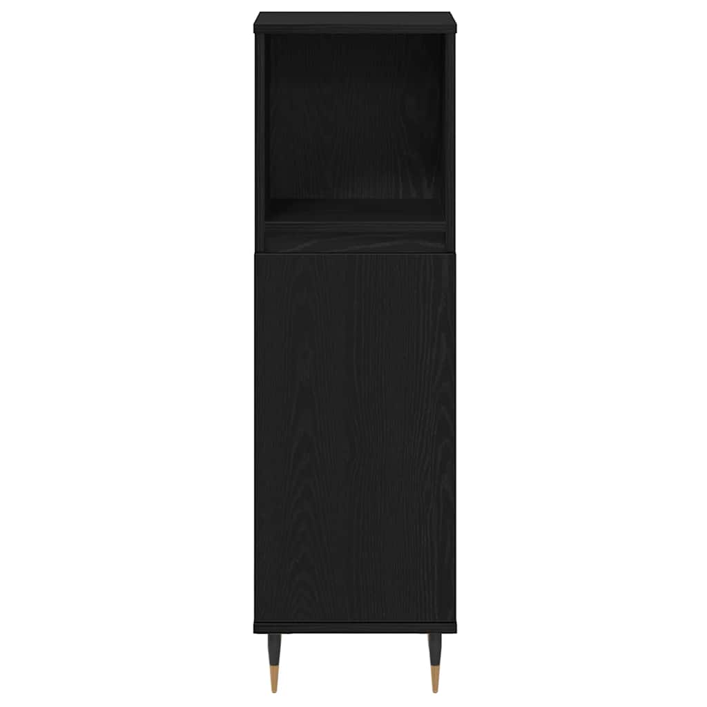 vidaXL Bathroom Furniture Set 3 pcs Black Oak Engineered Wood