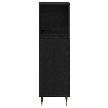 vidaXL Bathroom Furniture Set 3 pcs Black Oak Engineered Wood