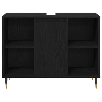 vidaXL Bathroom Furniture Set 3 pcs Black Oak Engineered Wood