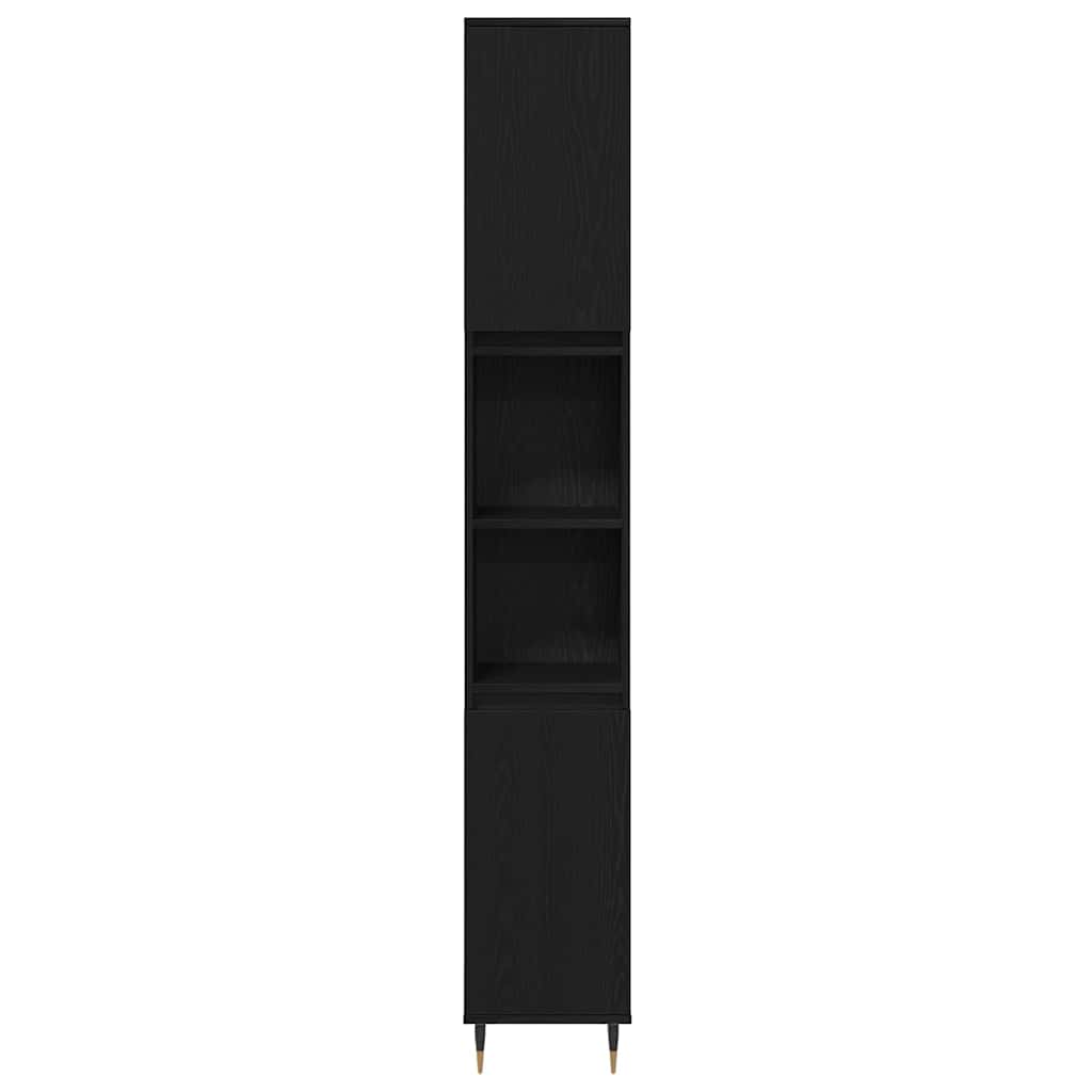 vidaXL Bathroom Furniture Set 3 pcs Black Oak Engineered Wood