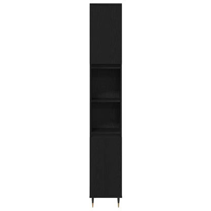 vidaXL Bathroom Furniture Set 3 pcs Black Oak Engineered Wood