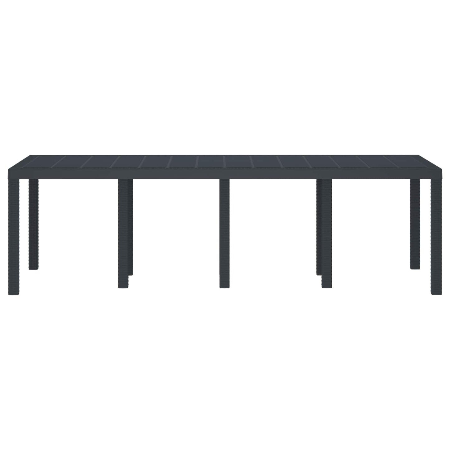 vidaXL Garden Table Anthracite 250 x 100 x 73 cm Poly Rattan