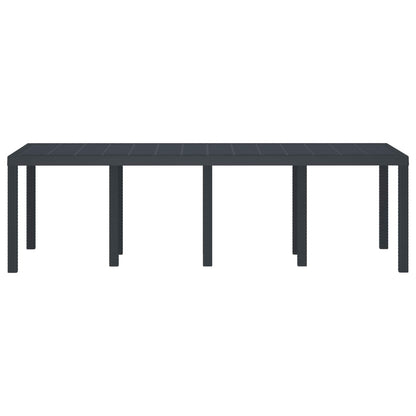 vidaXL Garden Table Anthracite 250 x 100 x 73 cm Poly Rattan