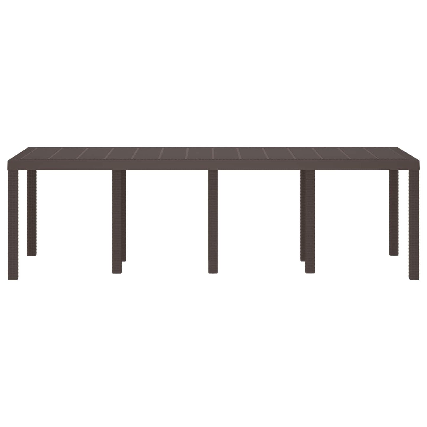 vidaXL Garden Table Brown 250 x 100 x 73 cm Poly Rattan