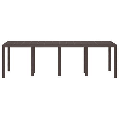 vidaXL Garden Table Brown 250 x 100 x 73 cm Poly Rattan