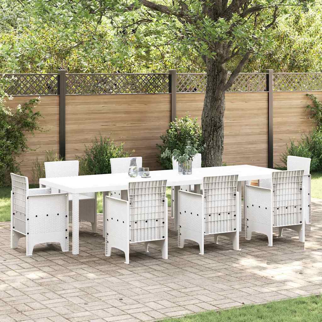 vidaXL Garden Table White 300 x 100 x 73 cm Poly Rattan