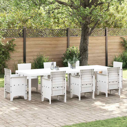 vidaXL Garden Table White 300 x 100 x 73 cm Poly Rattan