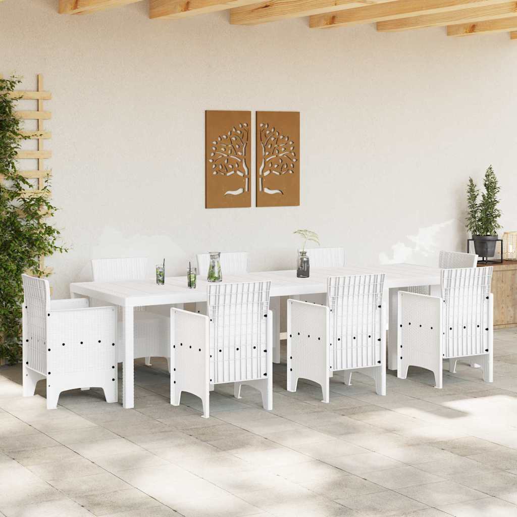 vidaXL Garden Table White 300 x 100 x 73 cm Poly Rattan