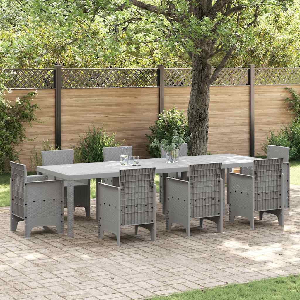 vidaXL Garden Table Light Grey 300 x 100 x 73 cm Poly Rattan