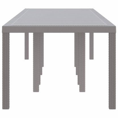 vidaXL Garden Table Light Grey 300 x 100 x 73 cm Poly Rattan